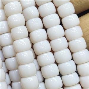Jadeite Glass beads, barrel, approx 8mm [GS2053]