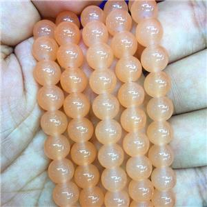 round peach Jadeite Glass beads, approx 10mm dia [GS2062-10MM]