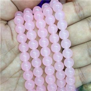 round pink Jadeite Glass beads, approx 10mm dia [GS2064-10MM]