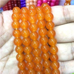 round orange Jadeite Glass beads, approx 10mm dia [GS2069-10MM]