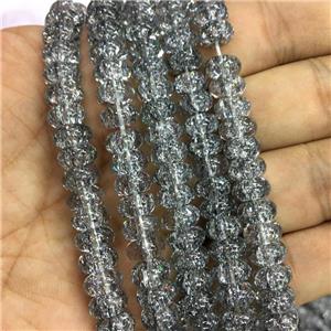 grey Crackle Crystal Glass rondelle beads, approx 5x8mm [GS2088]