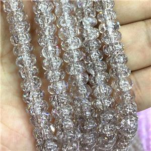 smoky Crackle Crystal Glass rondelle beads, approx 5x8mm [GS2091]