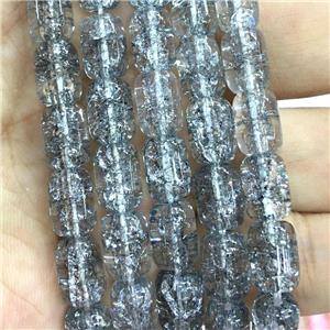 Crackle Crystal Glass barrel beads, approx 8x11mm [GS2109]