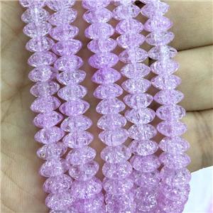 lavender Crackle Crystal Glass bicone beads, approx 4x8mm [GS2124]