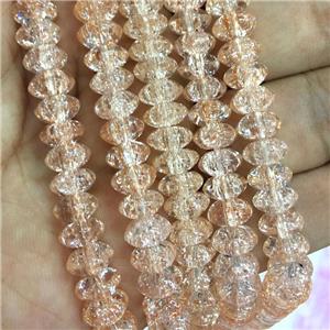 peach Crackle Crystal Glass bicone beads, approx 4x8mm [GS2125]