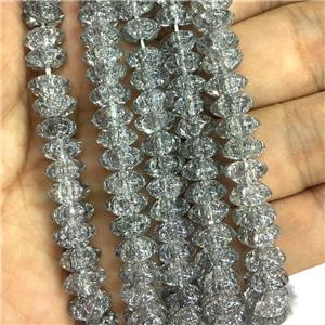gray Crackle Crystal Glass bicone beads, approx 4x8mm [GS2126]