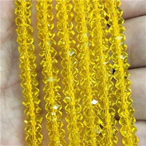 gold Crystal Glass beads, faceted rondelle, approx 3x6mm [GS2132]