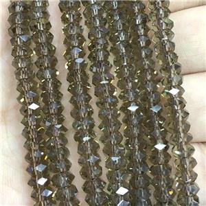 smoky Crystal Glass beads, faceted rondelle, approx 3x6mm [GS2133]