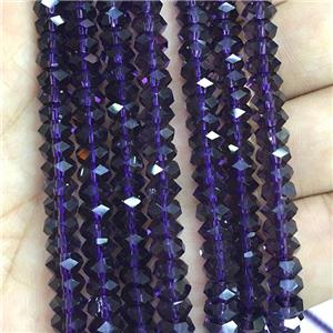 darkpurple Crystal Glass beads, faceted rondelle, approx 3x6mm [GS2135]