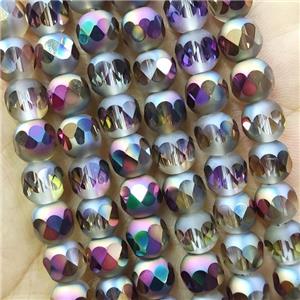 Crystal Glass beads, faceted round, electroplated, approx 8mm [GS2138]