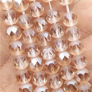 Crystal Glass beads, faceted round, gold champagne electroplated, approx 8mm [GS2141]