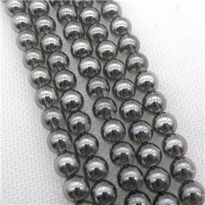 round clear gray Crystal Glass Beads, approx 6mm dia [GS2163-6MM]