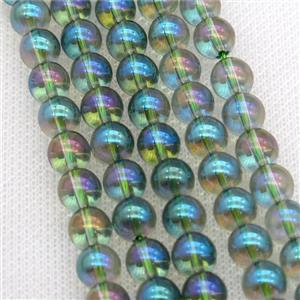 round Crystal Glass Beads, green, approx 12mm dia [GS2169-12MM]