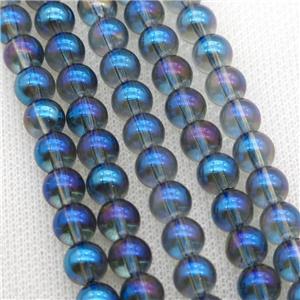 round Crystal Glass Beads, gray blue, approx 4mm dia [GS2171-4MM]