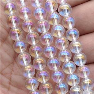 round Crystal Glass Beads, clear AB-color, approx 10mm dia [GS2173-10MM]