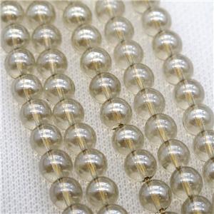 round Crystal Glass Beads, silver champagne, approx 10mm dia [GS2174-10MM]