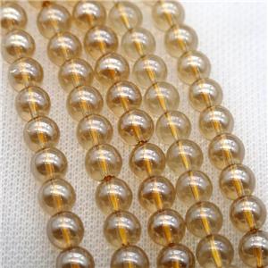 round Crystal Glass Beads, gold champagne, approx 10mm dia [GS2175-10MM]