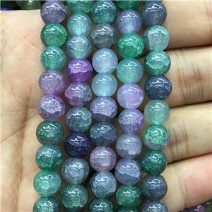 Crackle Glass round Beads, multicolor, approx 8mm dia [GS2199-8MM]
