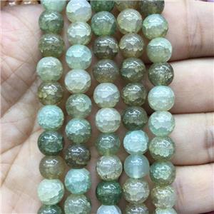lt.green Crackle Glass round Beads, approx 12mm dia [GS2203-12MM]