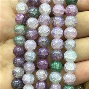 Crackle Glass round Beads, multi-color, approx 10mm dia [GS2208-10MM]