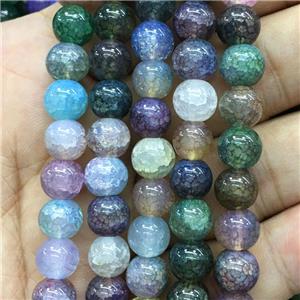 mix color Crackle Glass round Beads, approx 8mm dia [GS2212-8MM]
