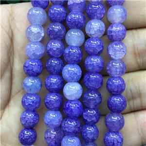 lavender Crackle Glass round Beads, approx 8mm dia [GS2213-8MM]