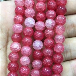 red Crackle Glass round Beads, approx 12mm dia [GS2220-12MM]