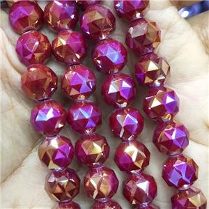 deepRed Jadeite Glass Beads, faceted round, approx 10mm, 72pcs per st [GS2227]