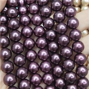 purple Pearlized Glass Beads, round, approx 8mm, 52pcs per st [GS2232-8MM]