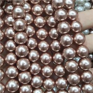 round Pearlized Glass Beads, approx 6mm dia, 70pcs per st [GS2235-6MM]