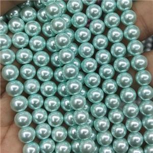 mintGreen Pearlized Glass Beads, round, approx 8mm, 52pcs per st [GS2241-8MM]