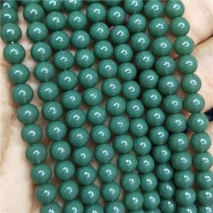 green fire Lacquered Glass Beads, round, approx 6mm dia, 70pcs per st [GS2252-6MM]