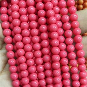 red Lacquered Glass Beads, round, approx 6mm dia, 70pcs per st [GS2259-6MM]