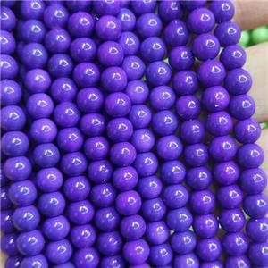 lavender fire Lacquered Glass Beads, round, approx 8mm dia, 52pcs per st [GS2263-8MM]