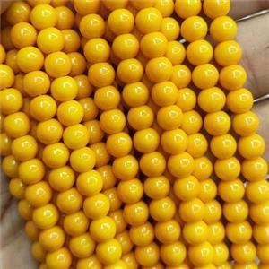 orange Lacquered Glass Beads, round, approx 8mm dia, 52pcs per st [GS2269-8MM]