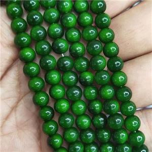 green Lacquered Glass Beads, round, approx 6mm dia, 70pcs per st [GS2284-6MM]