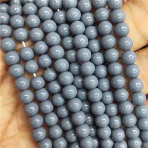 round grey fire Lacquered Glass Beads, approx 6mm dia, 70pcs per st [GS2292-6MM]