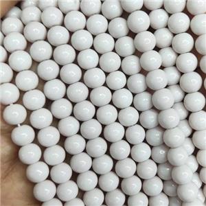 white fire Lacquered Glass Beads, round, approx 3mm dia, 135pcs per st [GS2295-3MM]