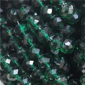 Peacockgreen Chinese Crystal Glass Beads Faceted Rondelle, approx 8mm, 66pcs per st [GS2297]
