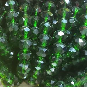 Deepgreen Chinese Crystal Glass Beads Faceted Rondelle, approx 8mm, 66pcs per st [GS2298]