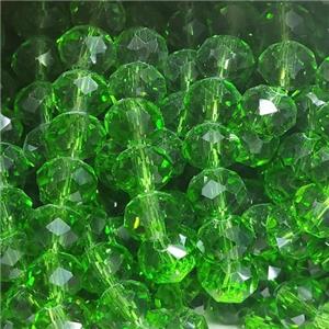 Green Chinese Crystal Glass Beads Faceted Rondelle, approx 8mm, 66pcs per st [GS2299]