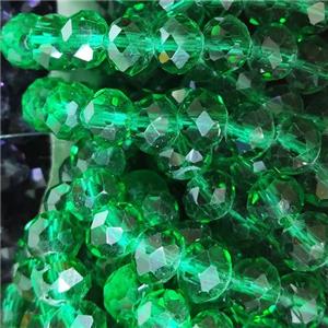 Green Chinese Crystal Glass Beads Faceted Rondelle, approx 8mm, 66pcs per st [GS2300]