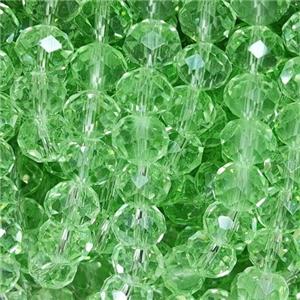 Green Chinese Crystal Glass Beads Faceted Rondelle, approx 8mm, 66pcs per st [GS2301]