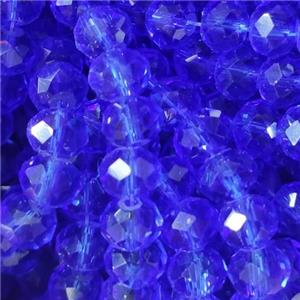 Royalblue Chinese Crystal Glass Beads Faceted Rondelle, approx 8mm, 66pcs per st [GS2305]