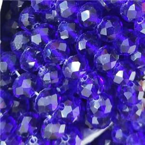 LapisBlue Chinese Crystal Glass Beads Faceted Rondelle, approx 8mm, 66pcs per st [GS2307]