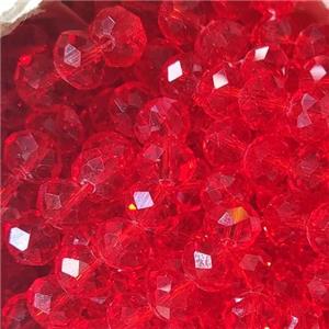 Red Chinese Crystal Glass Beads Faceted Rondelle, approx 8mm, 66pcs per st [GS2310]