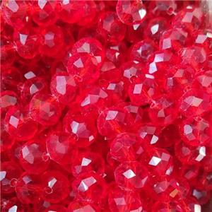 Red Chinese Crystal Glass Beads Faceted Rondelle, approx 8mm, 66pcs per st [GS2311]