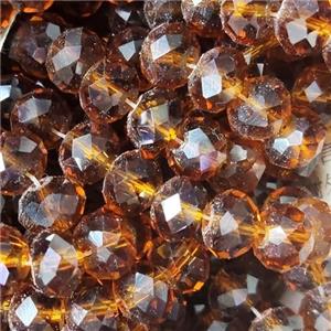 Deep AmberGold Chinese Crystal Glass Beads Faceted Rondelle, approx 8mm, 66pcs per st [GS2315]