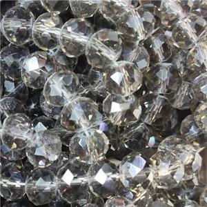 Smoky Chinese Crystal Glass Beads Faceted Rondelle, approx 8mm, 66pcs per st [GS2318]