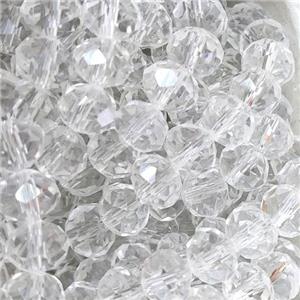 Clear Chinese Crystal Glass Beads Faceted Rondelle, approx 8mm, 66pcs per st [GS2319]